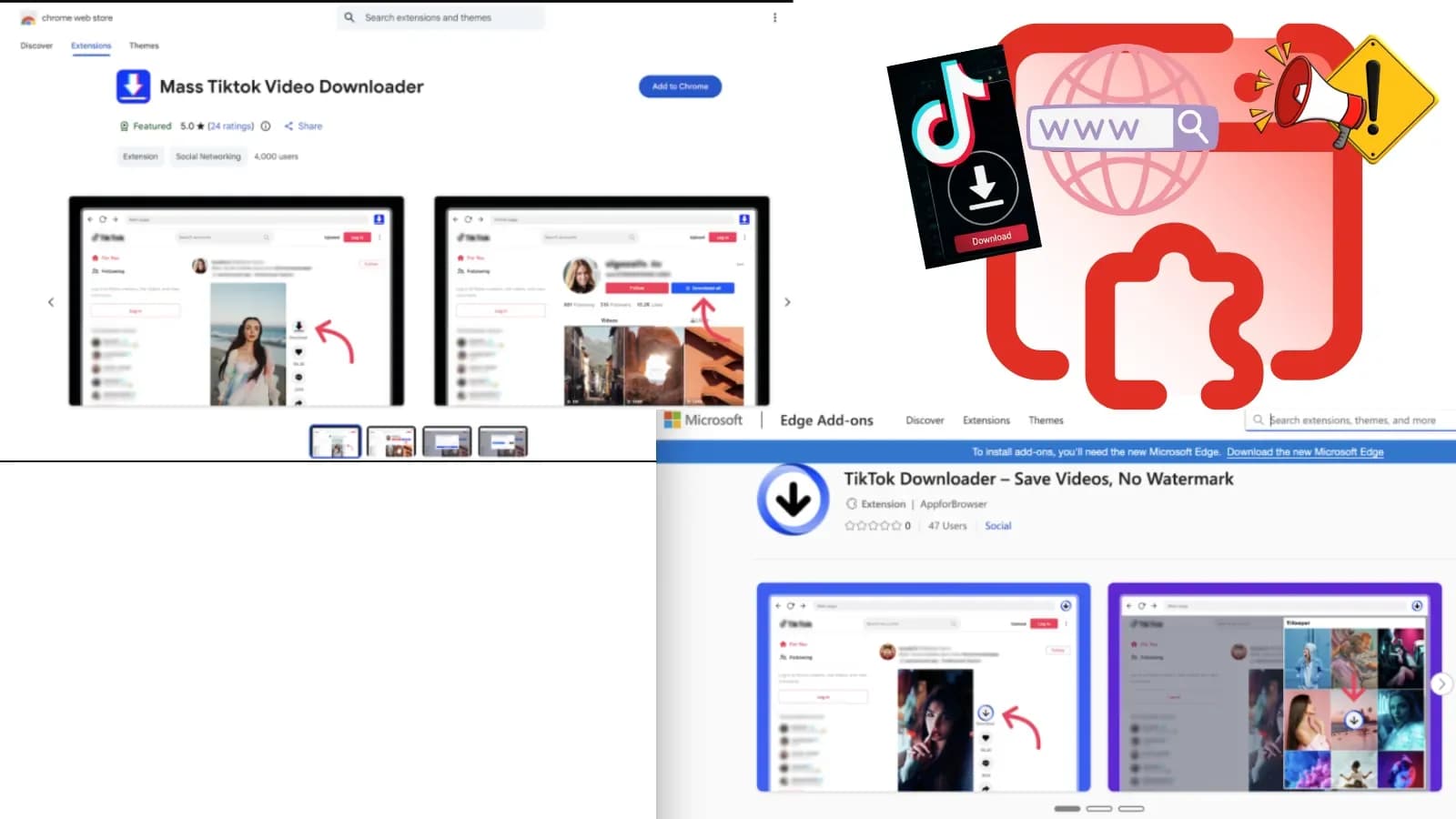 12 Browser-Erweiterungen, die als TikTok-Video-Downloader getarnt waren, gefährden 130.000 Nutzer