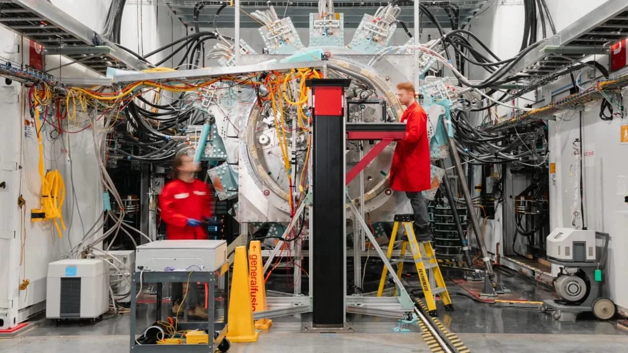 General Fusion steigerte die Plasmatemperatur durch magnetische Kompression auf das Dreifache.