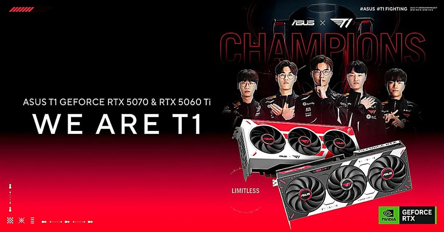 ASUS und T1: Besondere Editionen der RTX 5070 und RTX 5060 Ti