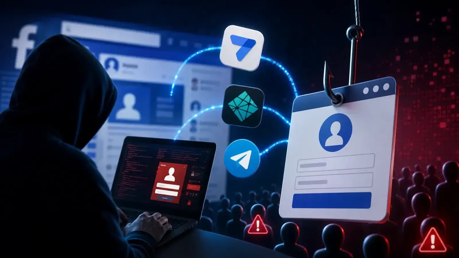 Angreifer nutzen Google AppSheet, Netlify und Telegram in Facebook-Phishing-Kampagne