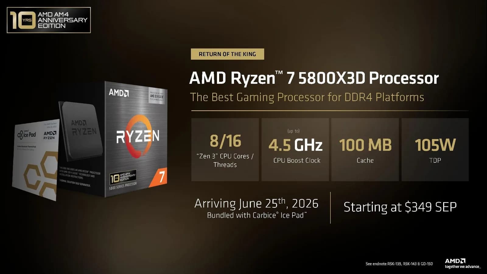 AMD startet Ryzen 7 7700 ×3D und bringt 5800 ×3D zurück: Acht-Kern-CPU für unter 350 Dollar auf AM4 oder AM5.