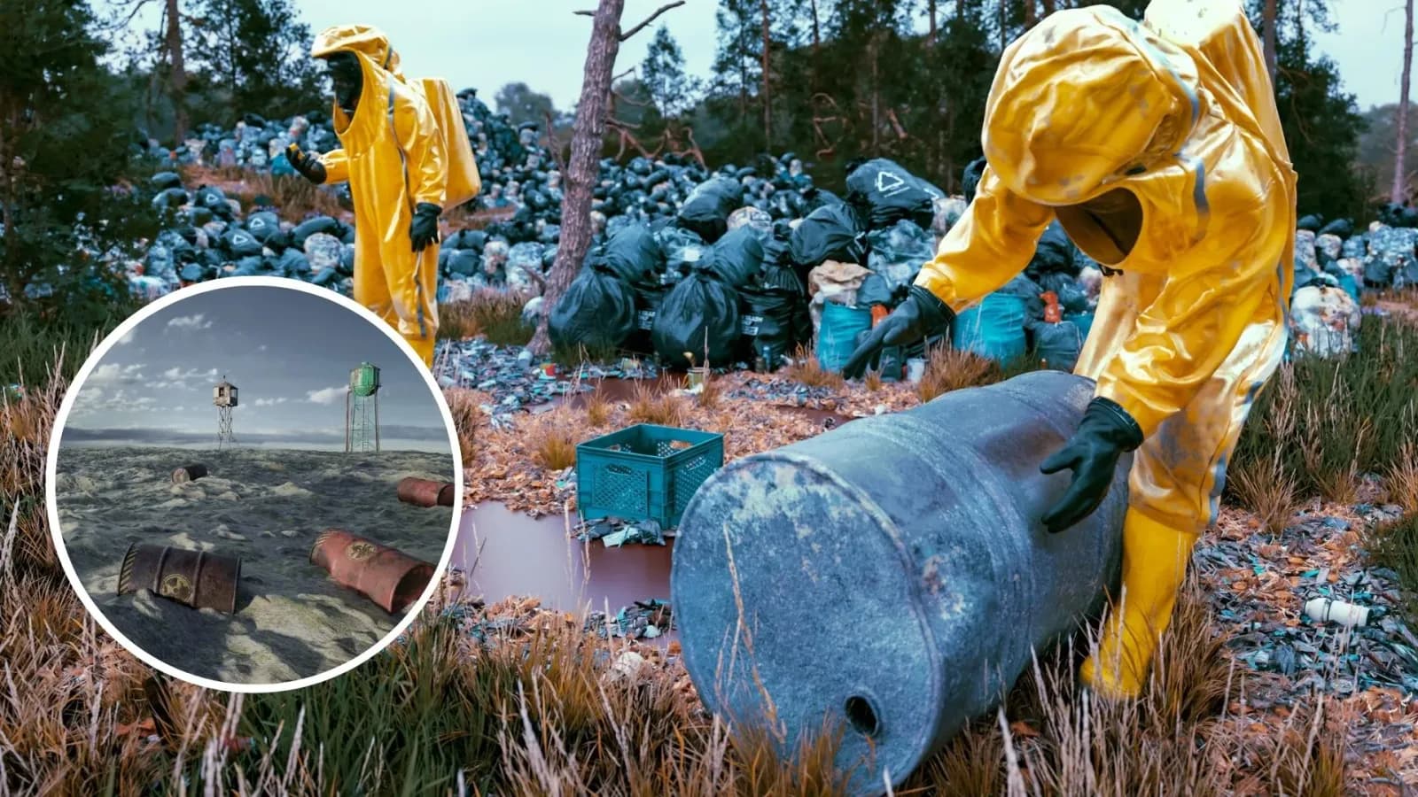 US-Deponie für nuklearen Abfall mit Hunderten von Trommeln