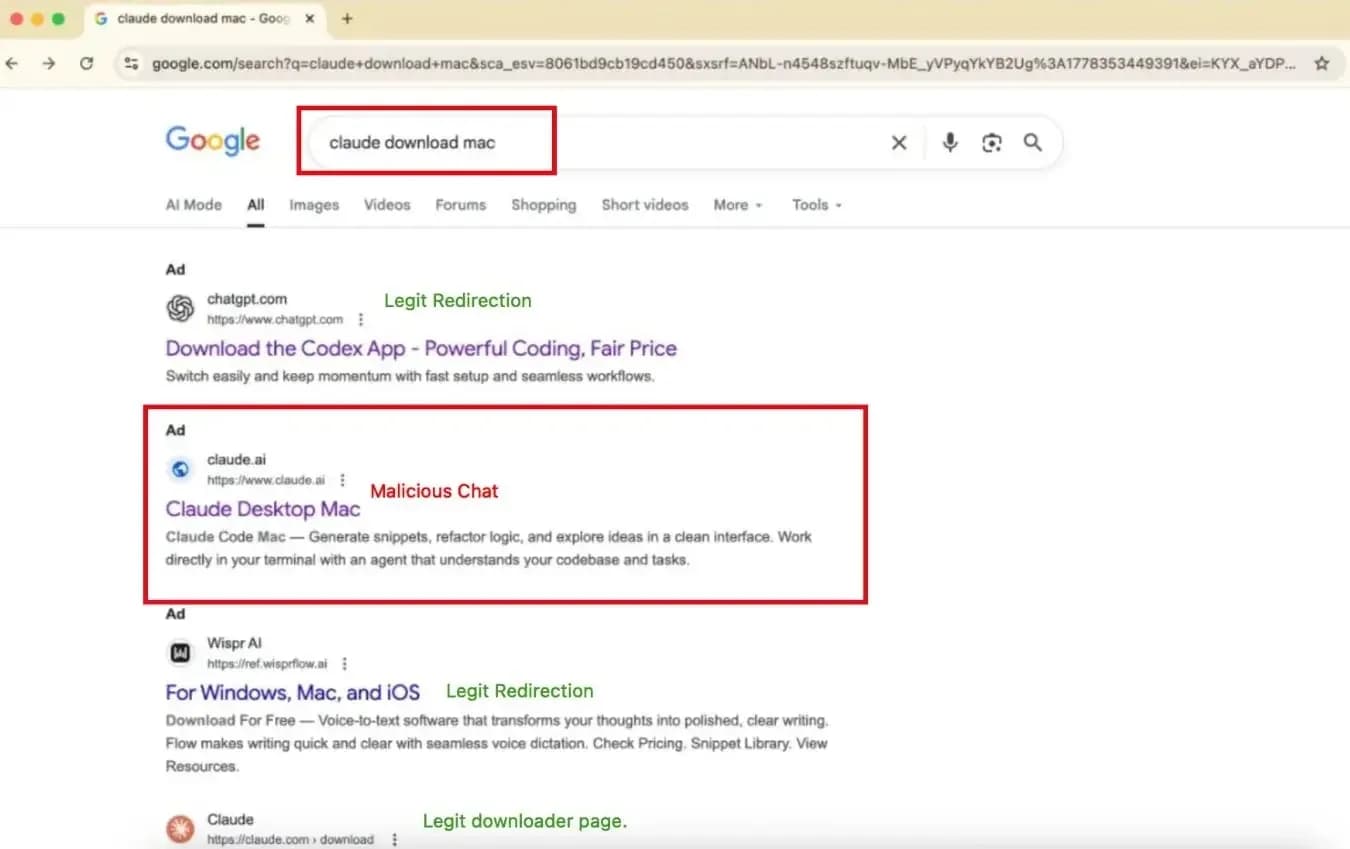 Google Ads und Claude.ai-Chats: Neue macOS-Malware nutzt legale Werbung und Chat-Verläufe zur Verbreitung
