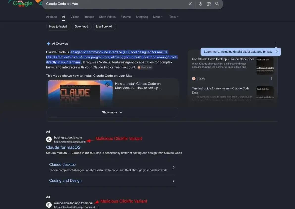 Google Ads und Claude.ai-Chats: Neue macOS-Malware nutzt legale Werbung und Chat-Verläufe zur Verbreitung