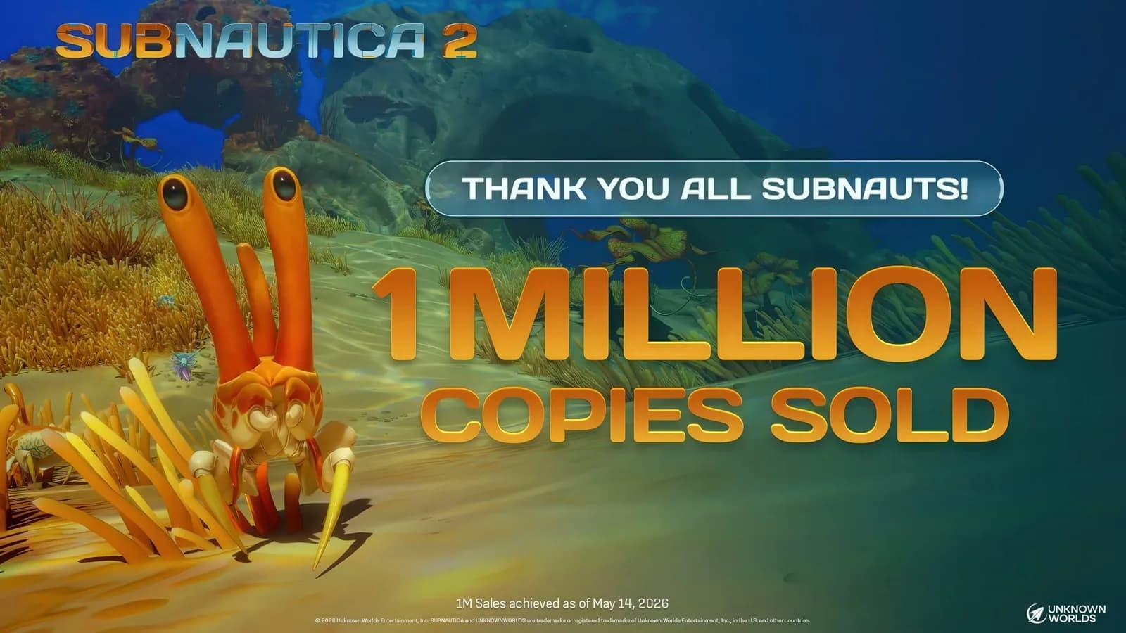 Subnautica 2 erreicht innerhalb weniger Stunden eine Million verkaufte Exemplare und fast 500.000 gleichzeitige Spieler.