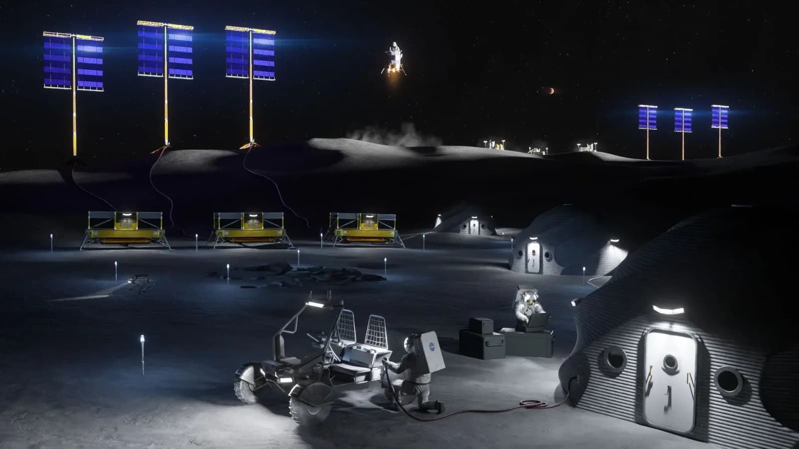 NASA plant mit Unterstützung von Blue Origin eine stadtgroße Mondbasis