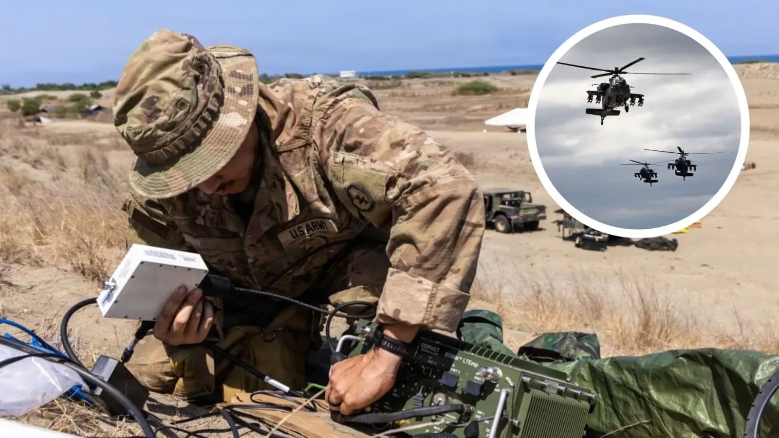 US-Armee testet Apache-Hubschrauber im Einsatz mit Bodentruppen