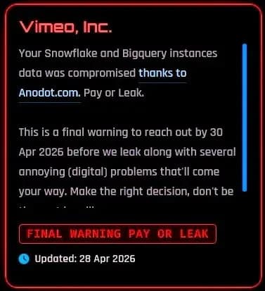 Vimeo-Datenleck: 119.000 Nutzer-E-Mail-Adressen offengelegt
