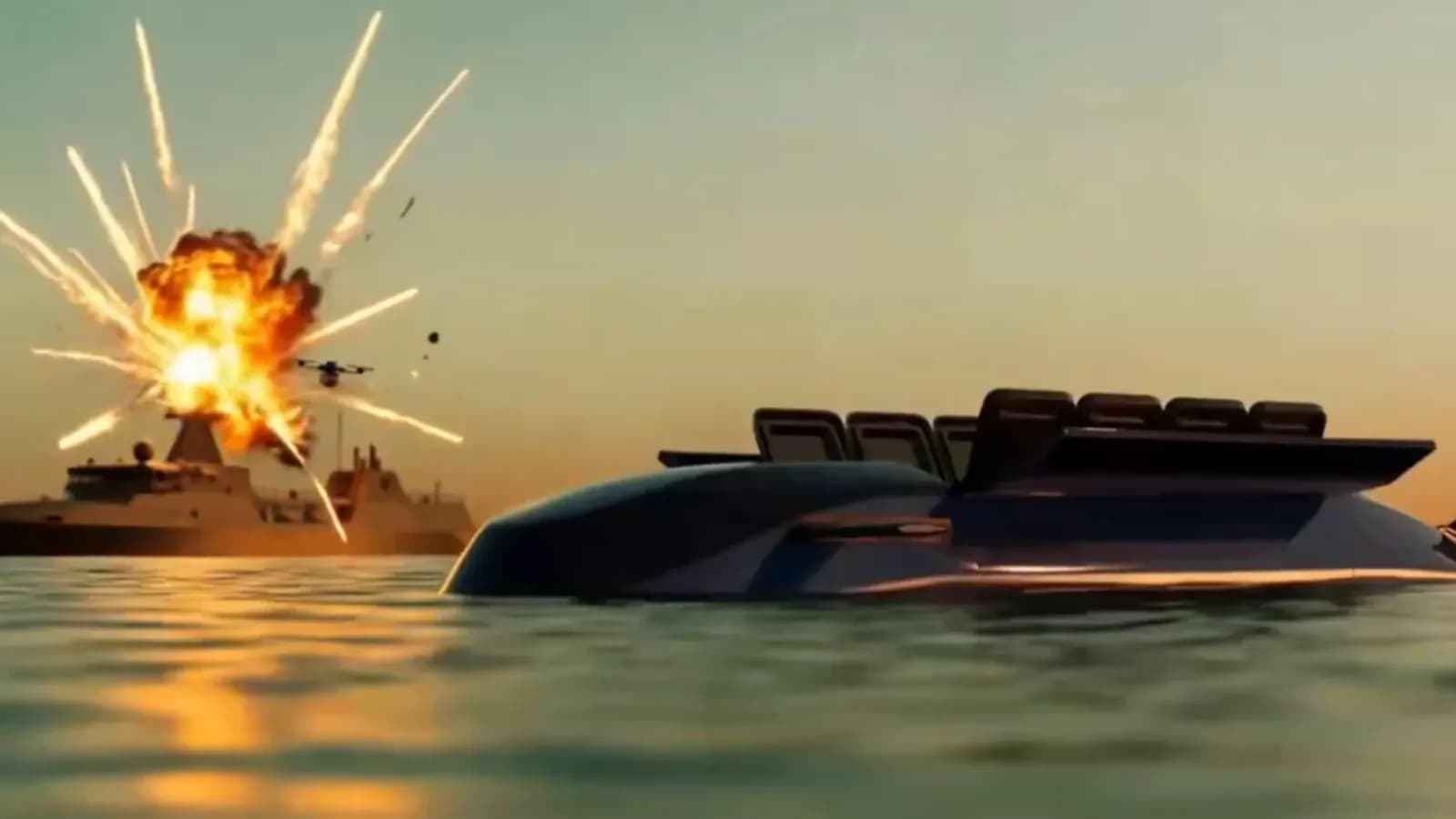 Uebersicht: Unbemanntes 19,8-Tonnen-UUV feuert Drohnen, Raketen und Torpedos unter Wasser ab
