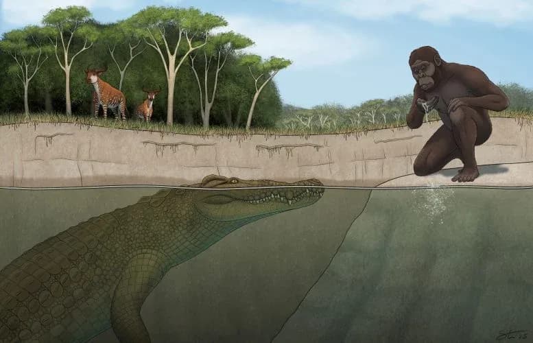 Furchterregende Riesigalligator jagte Vorfahren des Menschen