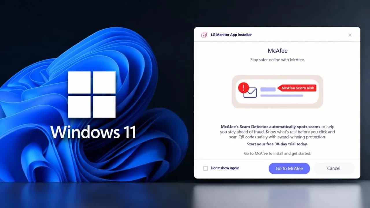 Microsoft greift ein: McAfee-Werbung auf LG-Monitoren wird entfernt