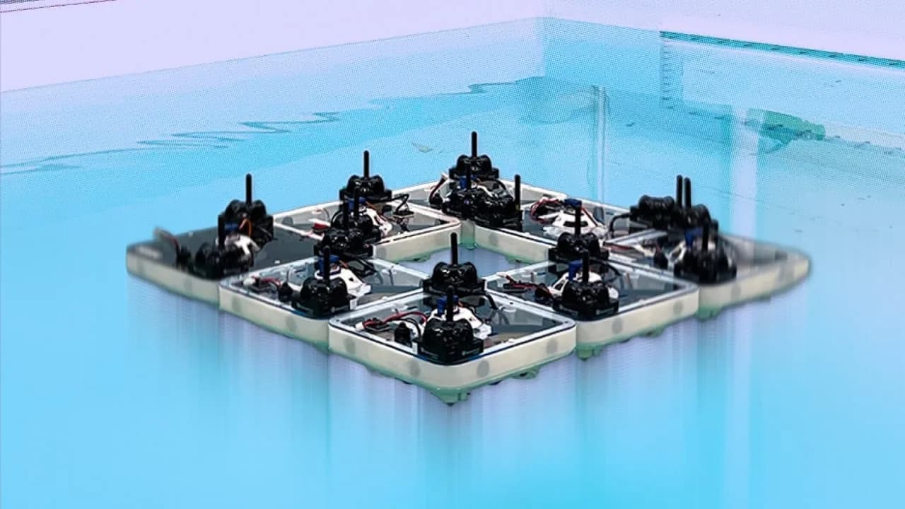 ra der modularen schwimmenden Strukturen mit intelligenten Wasserrobotern