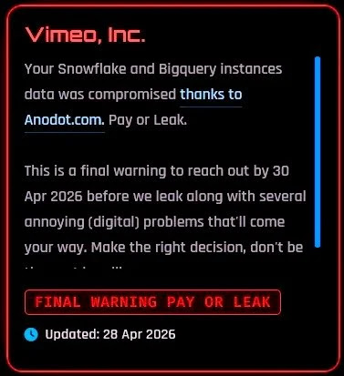 Vimeo bestätigt Datenleck: Hacker Zugriff auf Benutzerdatenbank