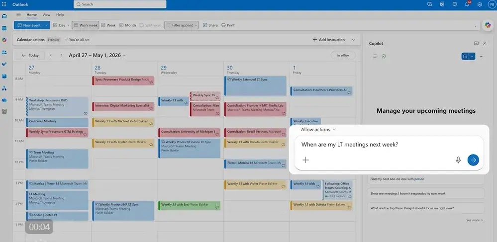 Microsoft führt Copilot Agent Mode für Outlook, Posteingang und Kalenderfunktionen ein