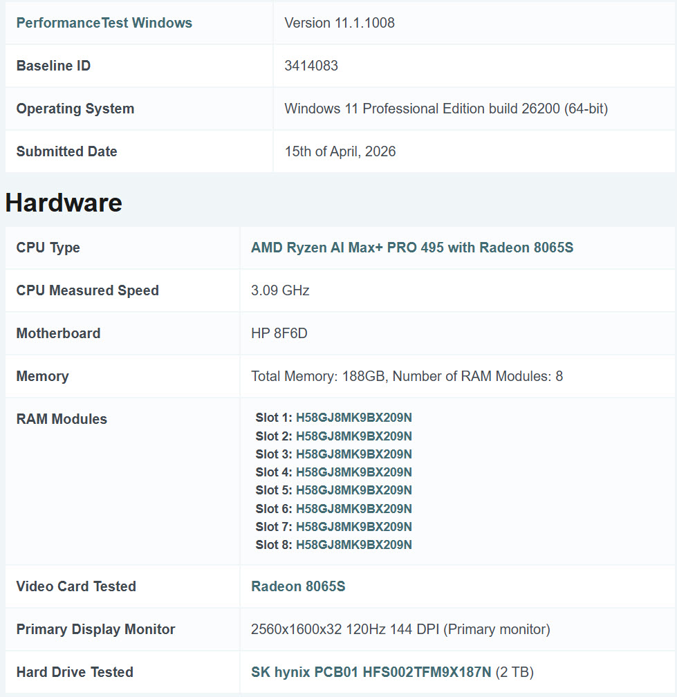 AMD Ryzen AI MAX+ 495 „Gorgon Halo“ Leak: Strix Halo wird um 10 % reduziert, beinhaltet 192 GB Speicher und Radeon 8065S