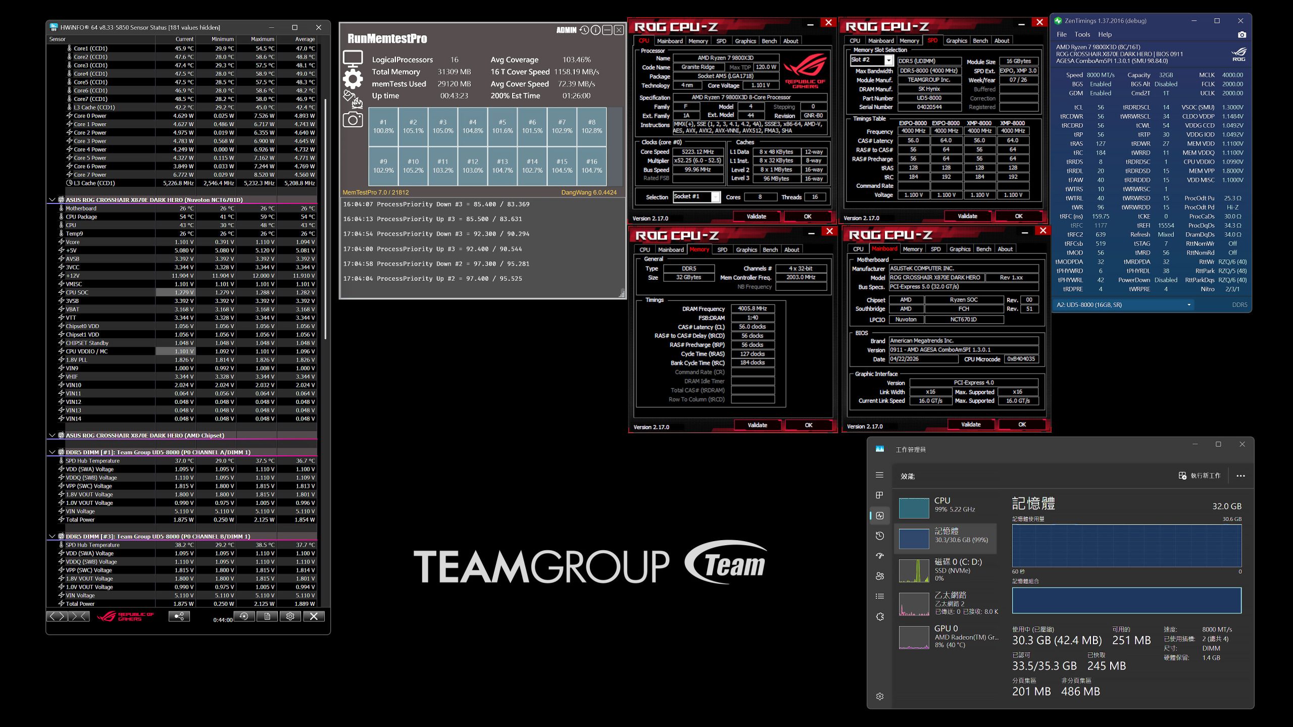 Teamgroup treibt DDR5 auf 8000 MT/s bei 1,1V und übertrifft JEDEC-Standards