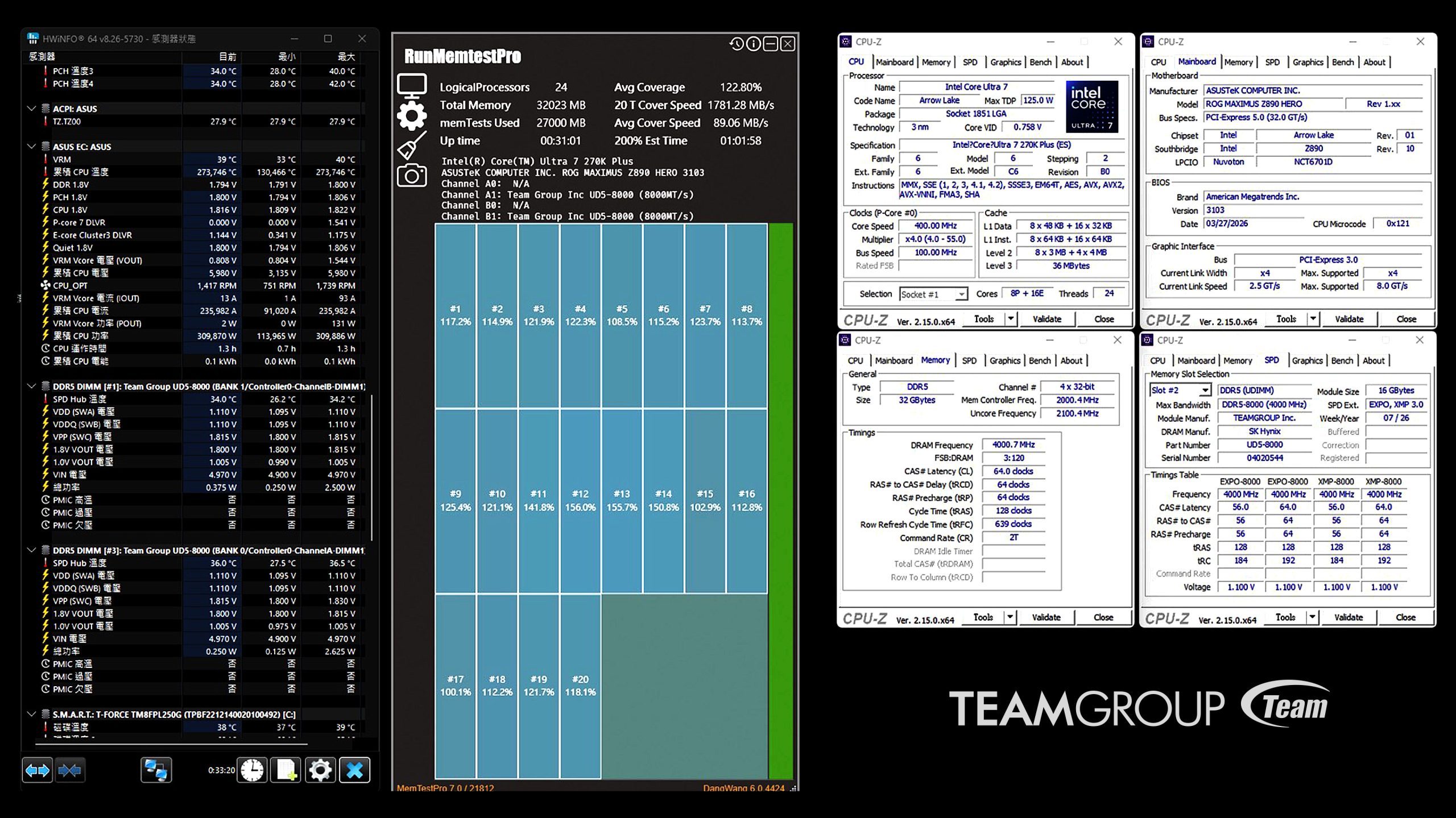 Teamgroup treibt DDR5 auf 8000 MT/s bei 1,1V und übertrifft JEDEC-Standards