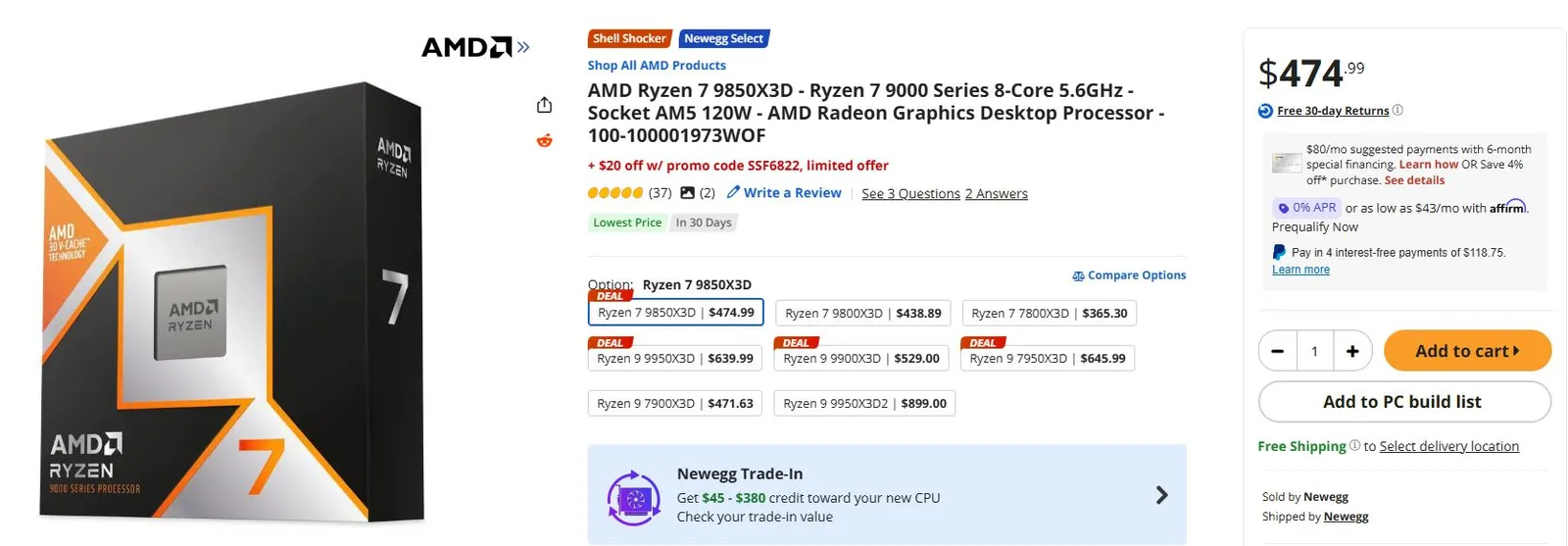 AMD Ryzen 7 9850 ×3D: Weltrekordschneller Gaming-Prozessor erstmals für 454 Dollar erhältlich