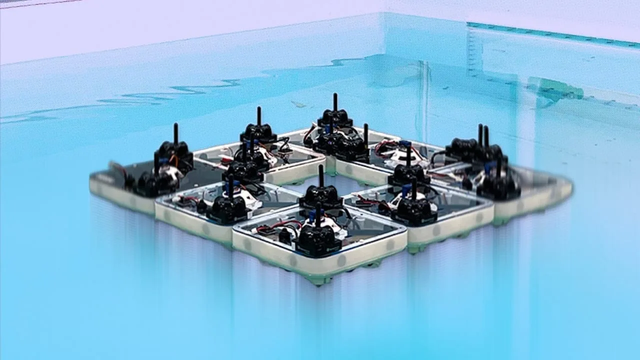ra der modularen schwimmenden Strukturen mit intelligenten Wasserrobotern