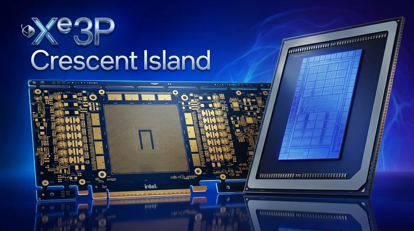 Intel’s Crescent Island PCB Leaks, Showing a Massive Xe3P GPU, 16-Pin Connector, 160GB LPDDR5X as Intel Sidesteps the HBM Shortage
