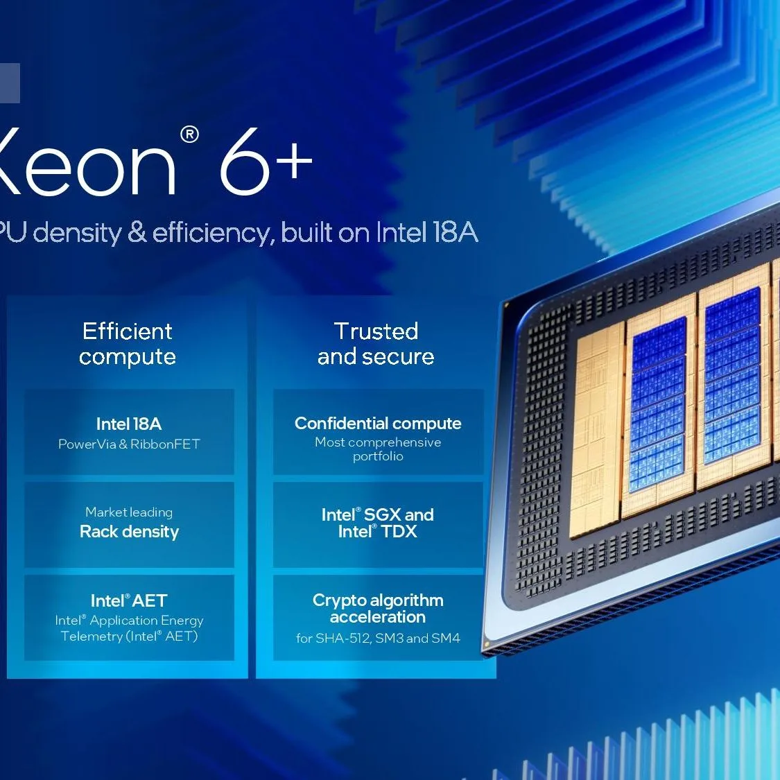 Intel Xeon 6+ Clearwater Forest: 288 Kerne und 30 % pro Thread schneller als AMD Epyc 9965
