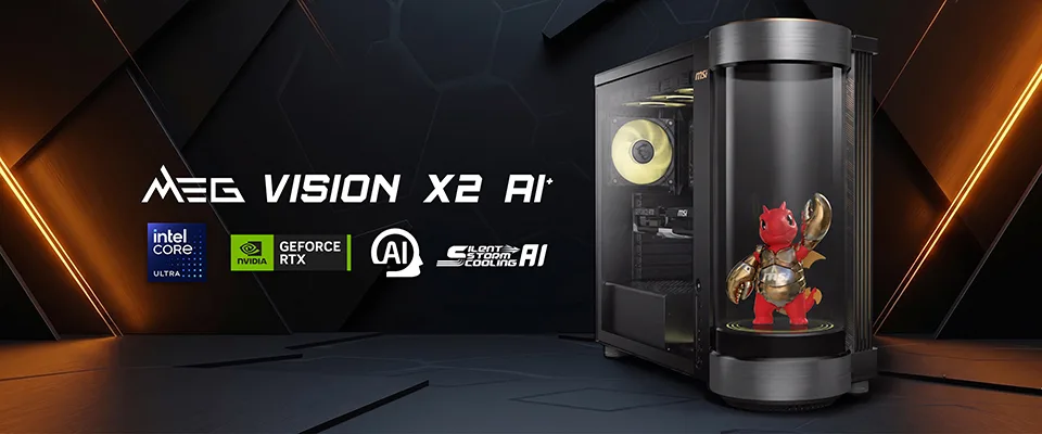 MSI MEG Vision X2 AI+ Desktop: Mit sprechender holographischer Haustier-Companion-Steuerung für RGB und Performance