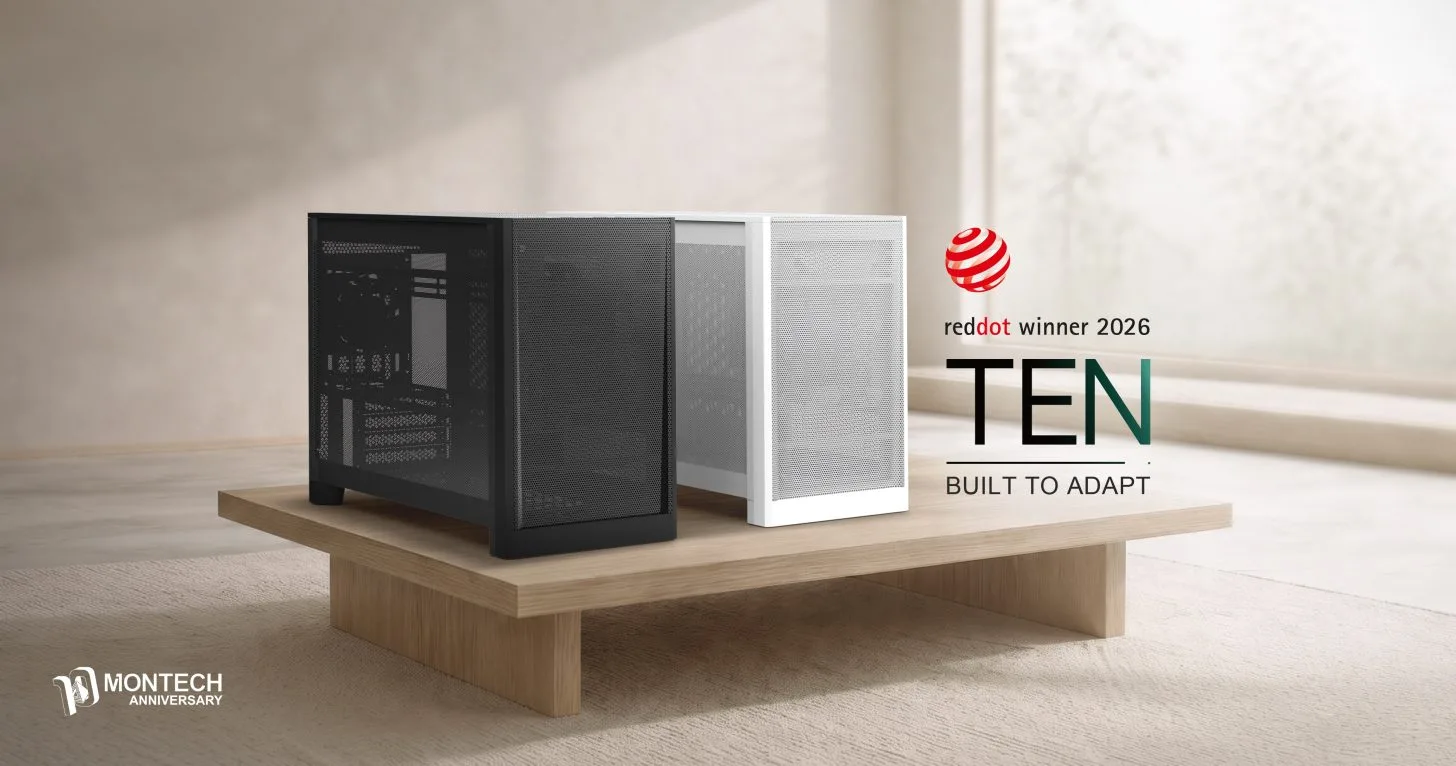 Montech Marks Its 10-Year Anniversary With The $69 ‘TEN’ Micro-ATX Case, Cramming Seven GPU and Nine PSU Mounting Positions Inside