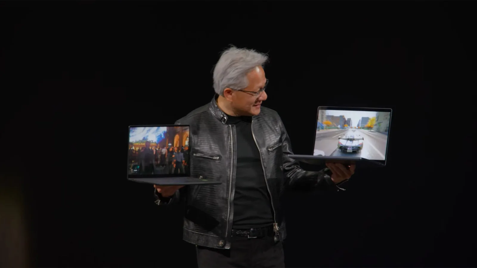 RTX Spark Laptops im Herbst: Auf der Bühne demonstriert, wie die Geräte AAA-Titel wie 007 First Light und Forza Horizon 6 im Akku-Modus bewältigen.