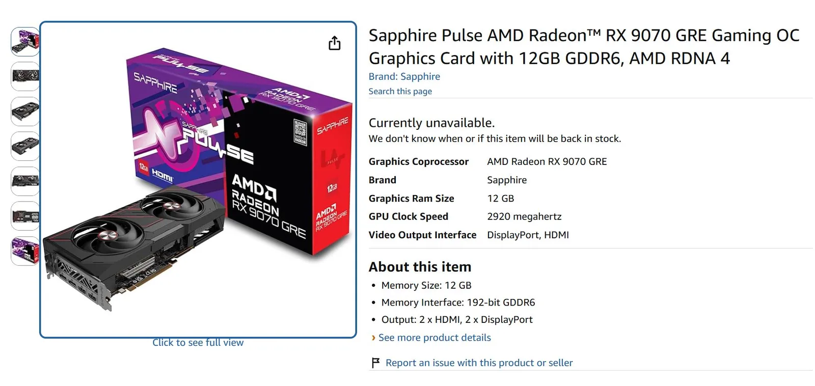 AMDs exklusives China-Modell Radeon RX 9070 GRE taucht auf Amazon US auf und bricht die regionale Sperrung