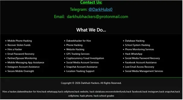 Darkhub Hacking-for-Hire Portal Advertises Crypto Fraud, Message Interception, and Monitoring