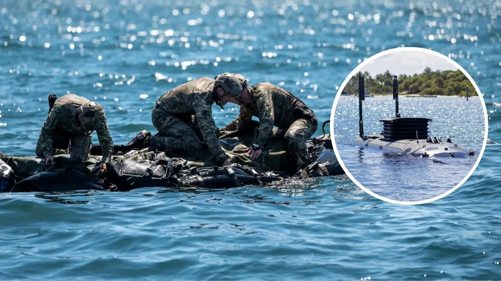 US' mini-submarines loaded with Navy SEALs work with unmanned vehicles