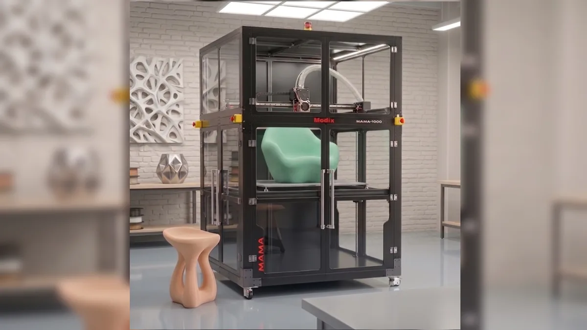Modix MAMA-1000: Der neue 1-Kubikmeter-3D-Drucker liefert 3 kg pro Stunde, kostet aber ab 35.000 Dollar.