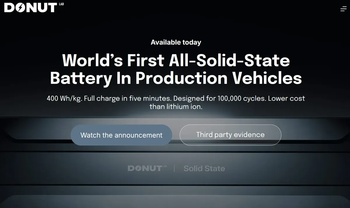 Startup’s ‘miracle’ solid-state battery actually uses lithium-ion chemistry, according to third-party tests — Donut Lab raised $25M and is valued at $1.25B on what now appear to be debunked claims