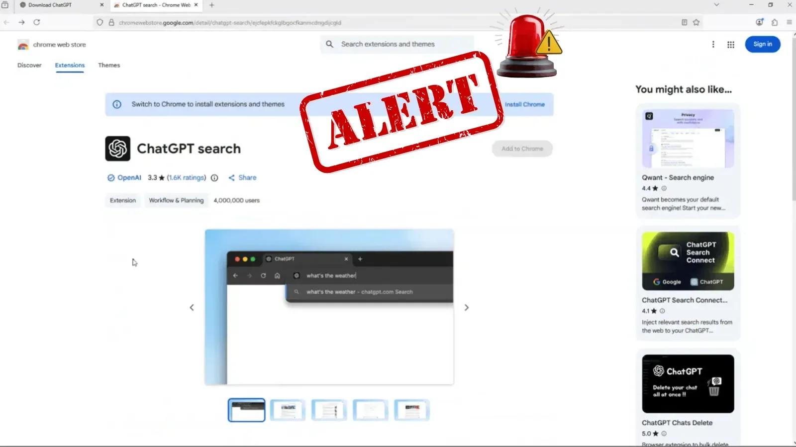 Betroffene Nutzer: Malware-Download-Website nutzt ChatGPT als Waffe in Suchergebnissen