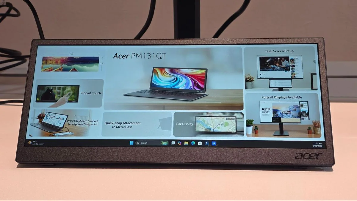 Acer PM131QT: 12,3-Zoll-Touchscreen-Monitor mit Magnetmontage und Pogo-Pins für Tastatur