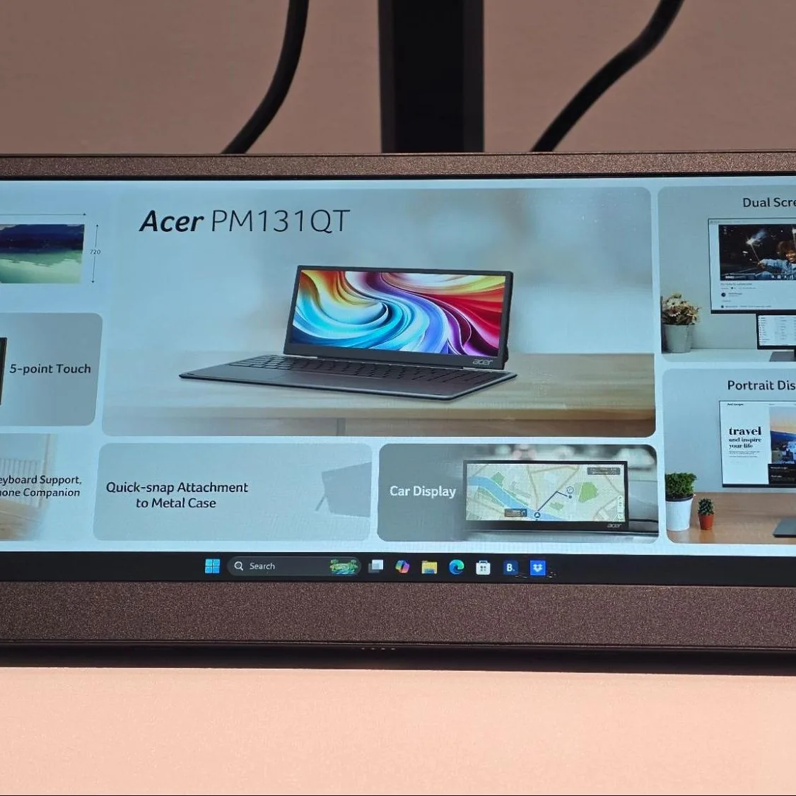 Acer PM131QT: 12,3-Zoll-Touchscreen-Monitor mit Magnetmontage und Pogo-Pins für Tastatur