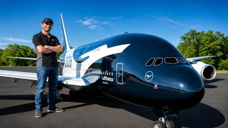 YouTuber baut 29-Fuß RC-Airbus A380 und fliegt ihn in der 100-Jubiläums-Lackierung der Lufthansa