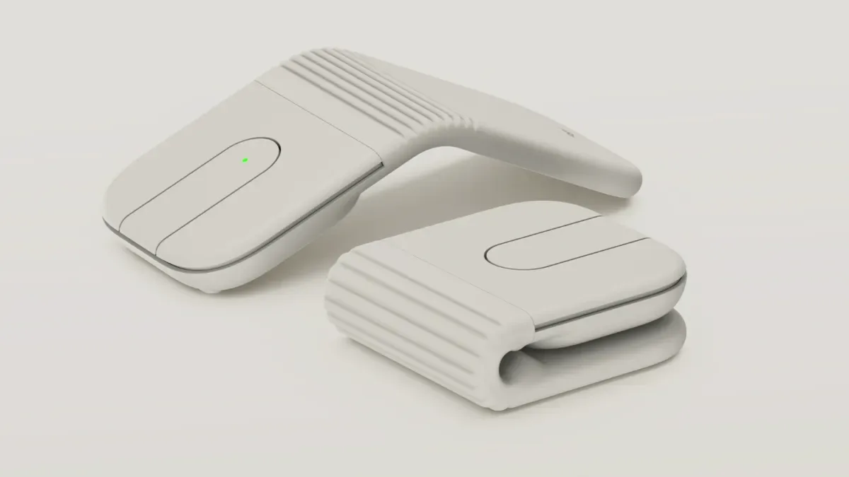 Logi Mobi Fold portable mouse bends in half and slides neatly into your pocket — wireless mouse has a battery life that will last up to a month